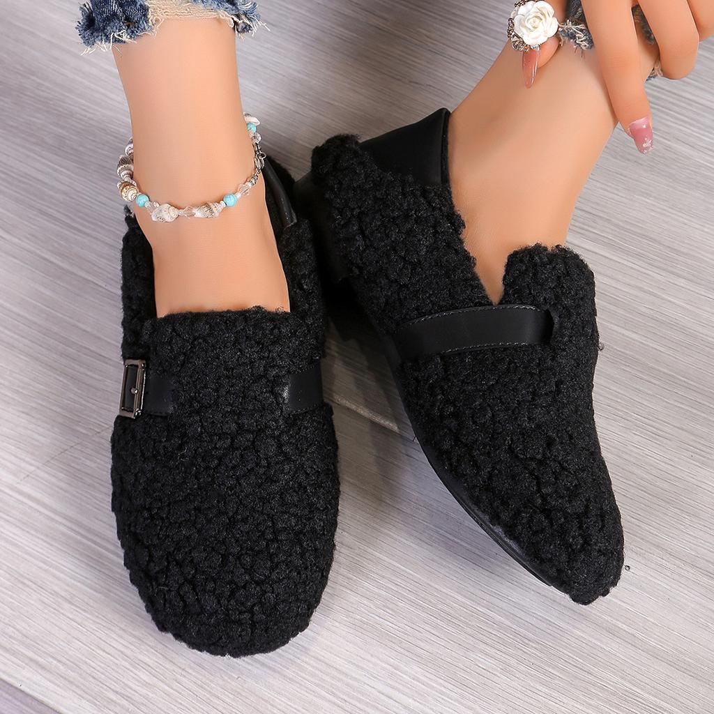 Lamb Wool Soft-soled Cotton Shoes, Fleece and Thickened Warm Bean Shoes, Fashionable Cotton Shoes and Wool Shoes