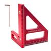 3D 45/90 Degree Measuring Ruler For Engineer Carpenter High Precision(Red)