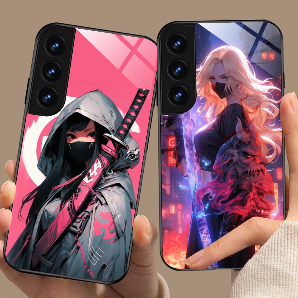 Чехол для мобильного телефона с аниме-девушкой для Samsung Galaxy S26 S25 S24 S23 S22 S21 S20 Note20 Plus FE Ultra Стеклянный Цветной Чехол