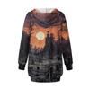 Women's Fashion Loose Casual Pocket Long Sleeve Hoodie Printed Sweatshirt Top