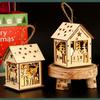 Christmas Wooden House Decoration With Warm LED Light Illuminated Cottage Ornament For Seasonal Display