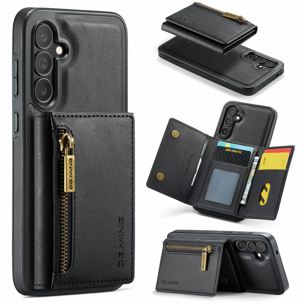 DG.MING M5 Series For Samsung Galaxy S25 FE Case Detachable Magnetic Leather Phone Cover with Card Slots