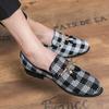 Мужские повседневные кожаные туфли с кисточками в клетку - Корейский стиль, Дышащие, Заостренный дизайн для весны и осени 2022