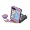 Applicable to Samsung Z Flip5Phone case foldable Flip4Crossbody phone case with card slot protection
