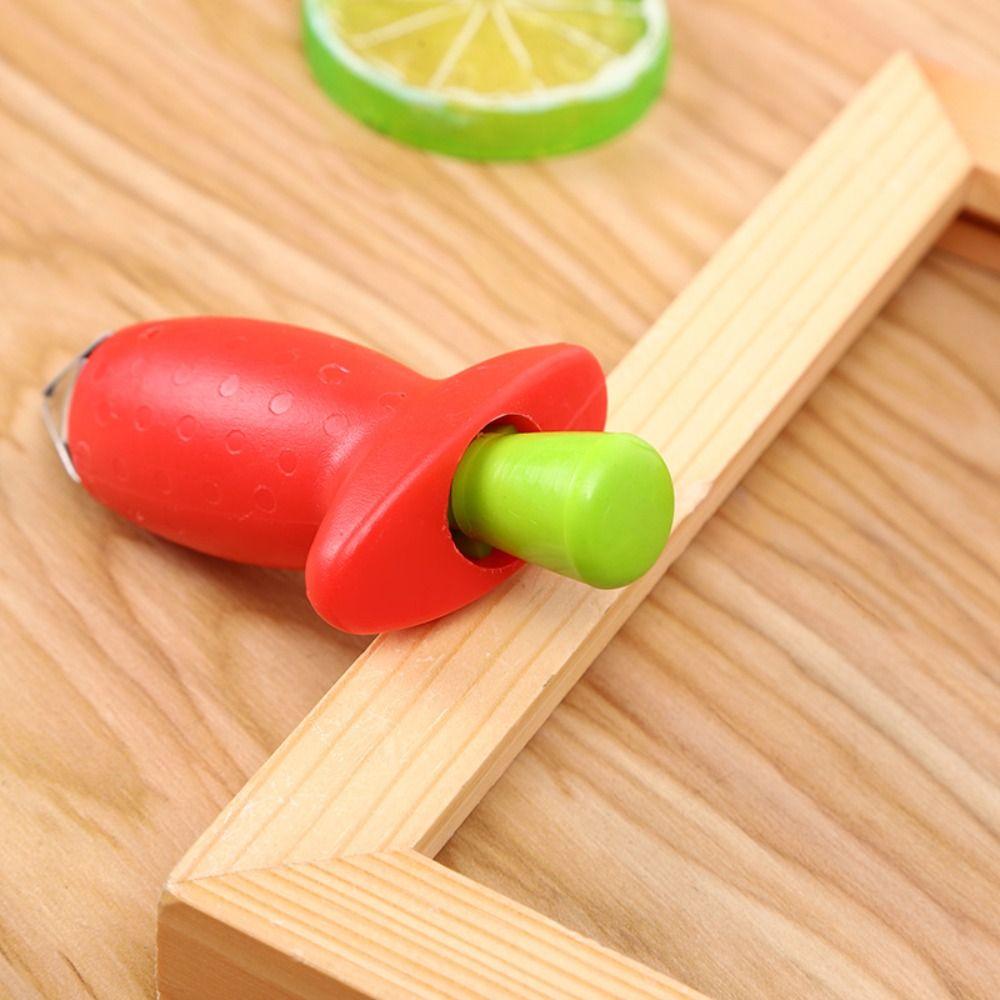 Creative Design Stem Removal Device Stainless Steel Fruit Stem Remover Strawberry Huller Food Prep