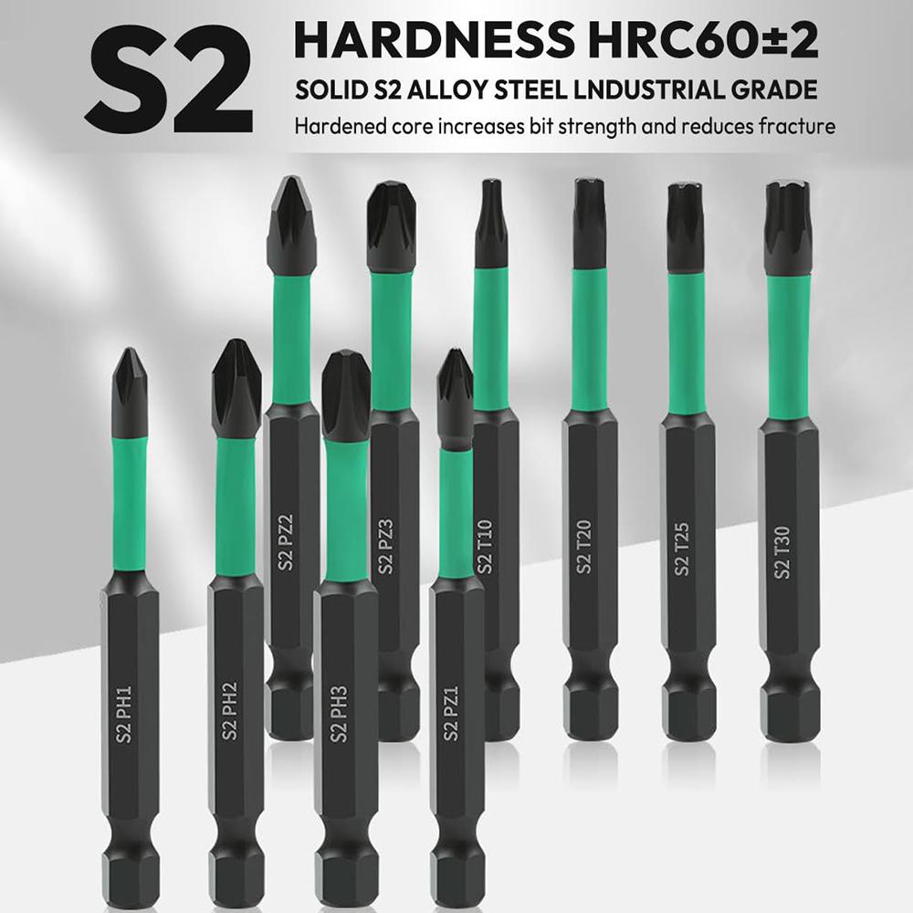 11Pcs/Set Magnetic Hex Shank Electric Drill Bits S2 Alloy Steel Phillips Pozidriv Torx Bits with Ratchet Wrench