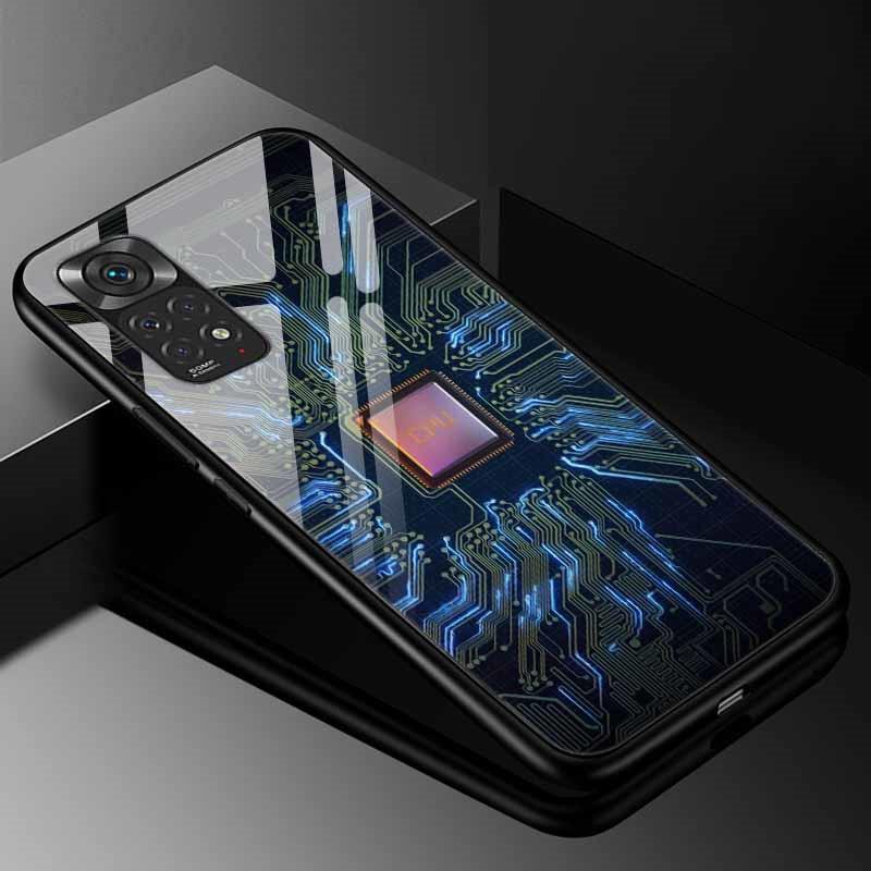 For Xiaomi Redmi Note 11s Case Tempered Glass Fashion Cover for Redmi Note 11 Pro 5G Global Note11 Case, 9s 10s Bumper Note11s