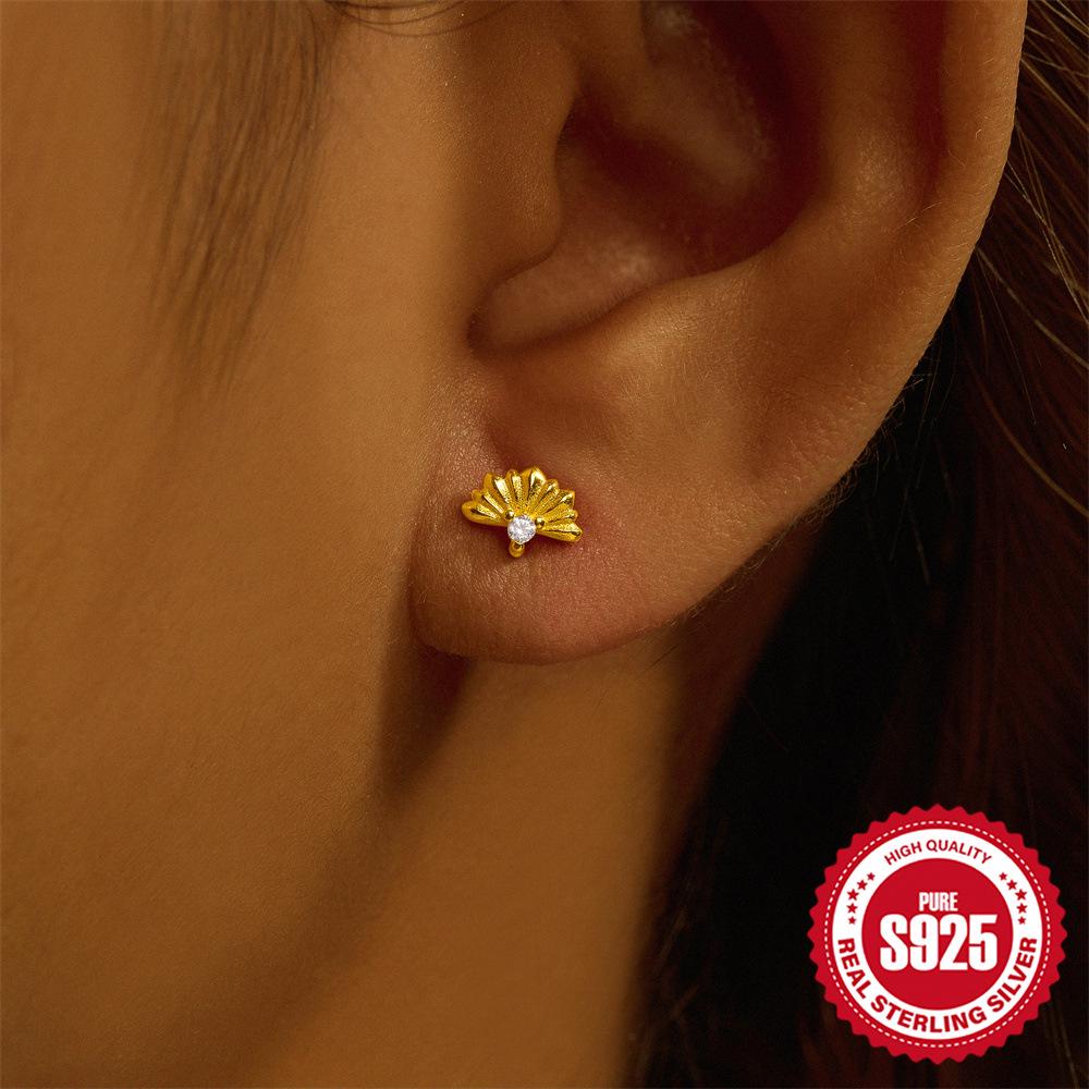 Серьги-пусеты из стерлингового серебра 925 пробы, в форме капли, треугольника, с гранатом и опалом