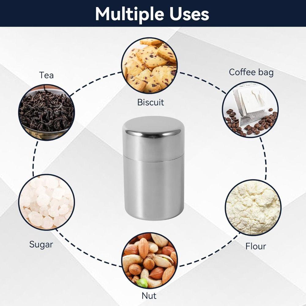 Stainless Steel Stainless Steel Tea Canister Airtight Seal Food Sealed Containers  Sugar