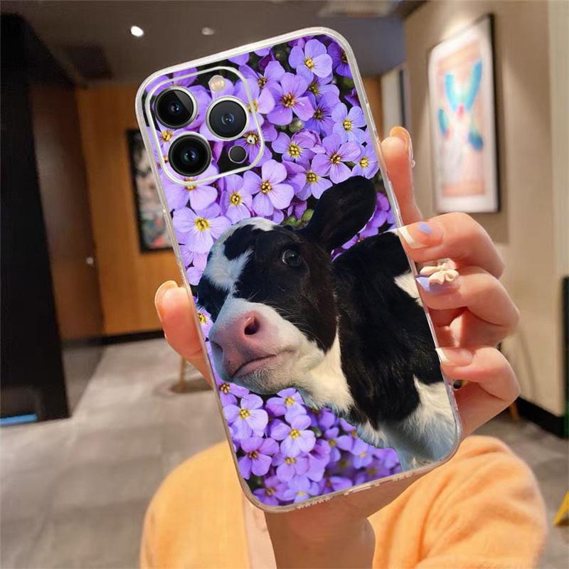 Cute Cow Phone Case For iphone 17 Pro Max Air 16 15 14 13 Pro Max 15 16 Pro 15Plus