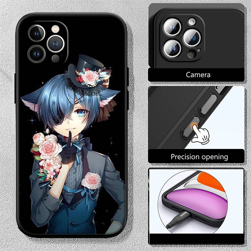 Black Butler Phone Case for Xiaomi Poco C40 C51 C50 C55 C65 C71 C75 C85 F8 F7 F6 F5 F3 F2 X7 X6 X4 X3 M7 M6 M5 M4 M3 M2 Pro