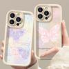 Pink butterfly Phone case iPhone 15 Pro Max 11 12 13 16 14 Plus Silicone Shockproof Case Lens protector shell