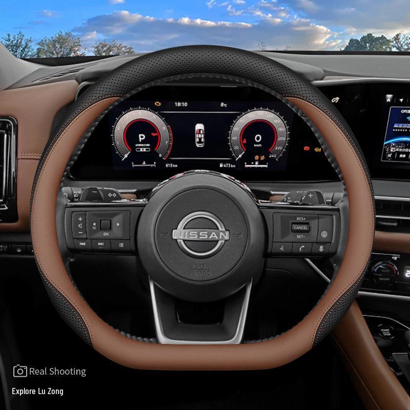 Ультратонкий нескользящий чехол на руль для 2024 Nissan Land Cruiser, улучшение интерьера