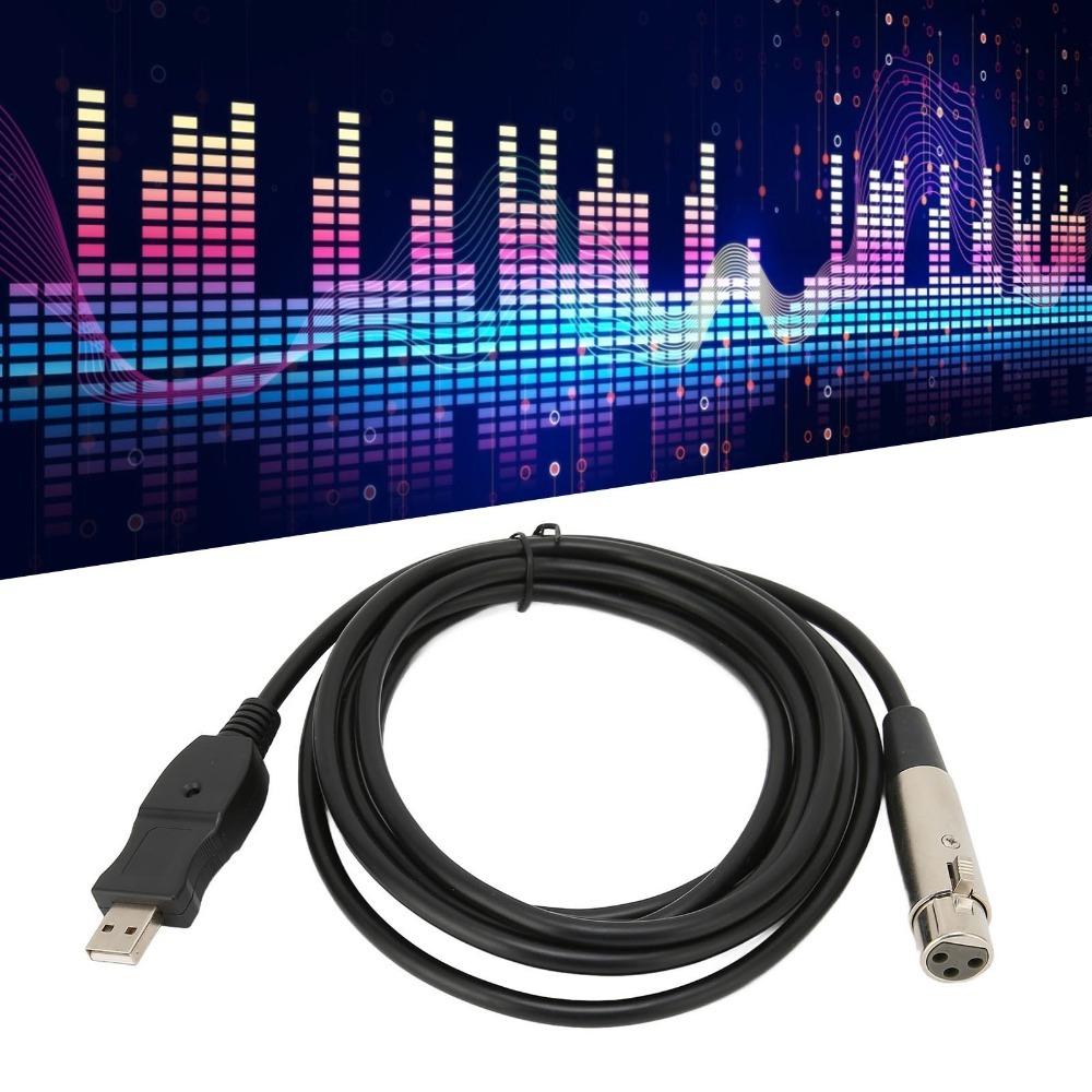 9.8ft USB to XLR Microphone Cable Plug and Play USB Mic Cable  Studio Recording