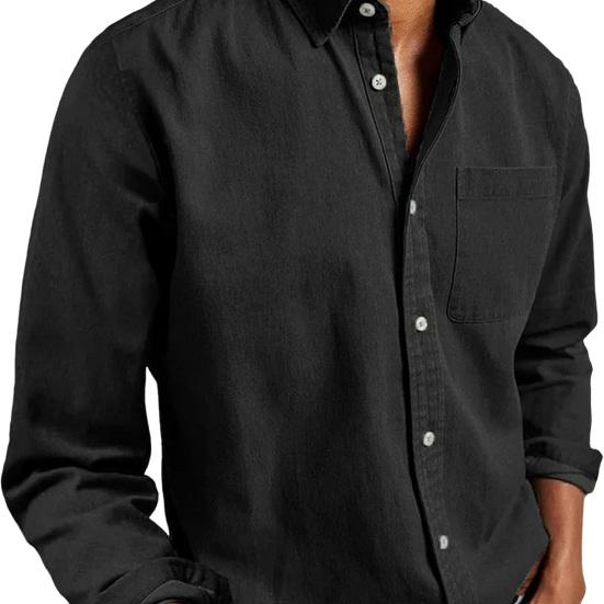 Fall Spring Men Shirt Turn-down Collar Single-breasted Loose Long Sleeves Button Cardigan Mid Length Retro Casual