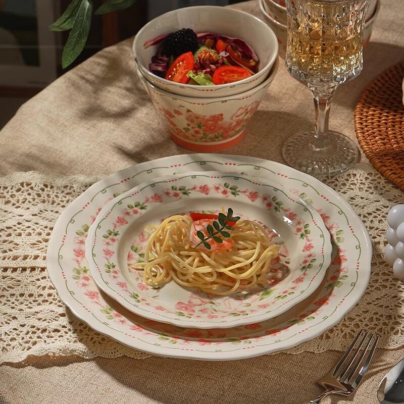 Persson Ceramic 8-Inch Lotus Rim Shallow Plate Set