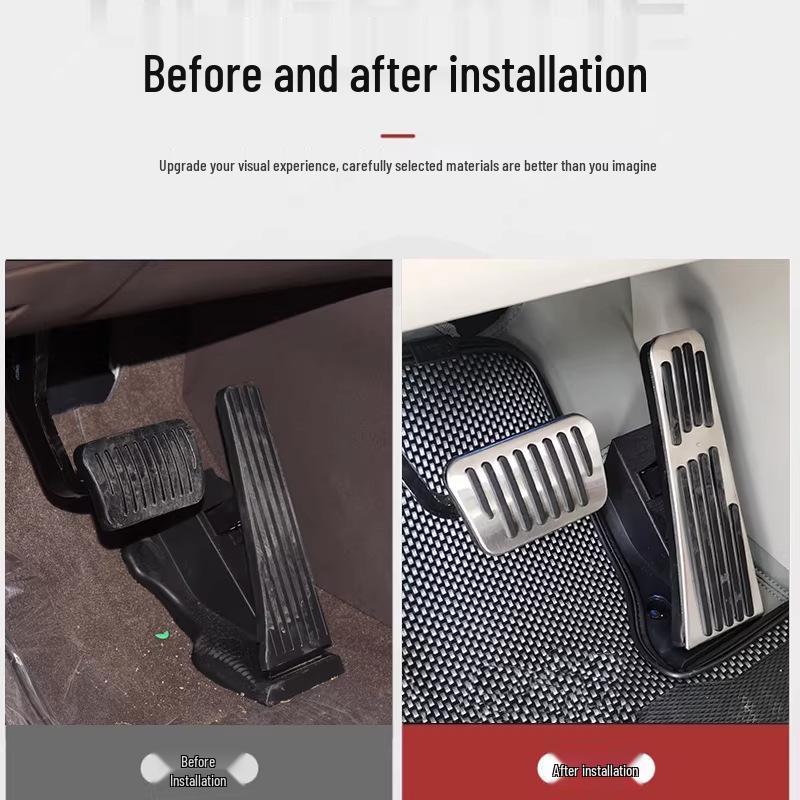 Педали тормоза и акселератора из алюминиевого сплава для Denza D9 2022-2024: Нескользящая внутренняя модификация.