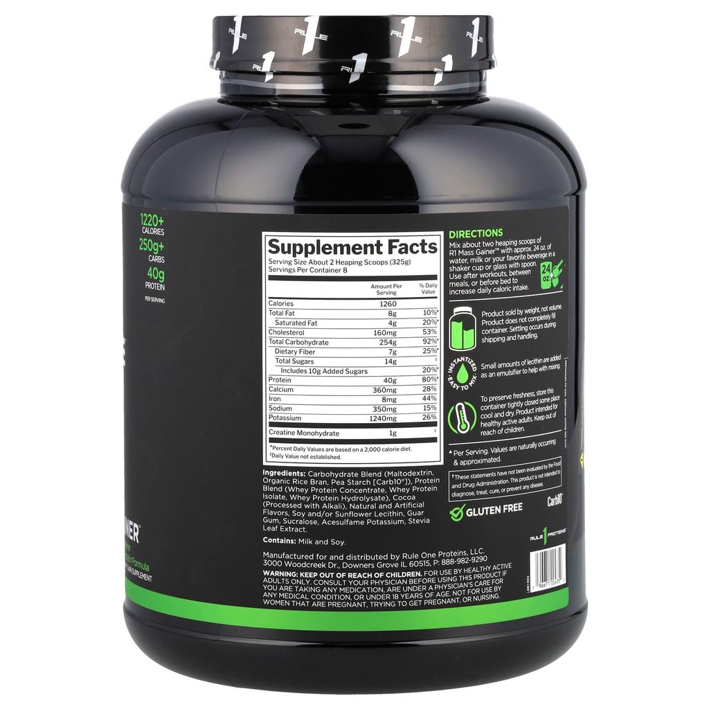 Rule One Proteins Mass Gainer, Chocolate Fudge, 5.73 Lbs (2.60 Kg)