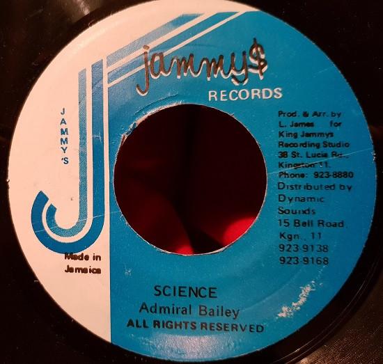 7inch Record ADMIRAL BAILEY - Science NONE Jammy's Records 1989 Jamaica Reggae, Ska & Dub Used