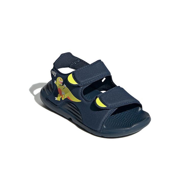 Adidas Swim Space Leather Comfortable Low-Top Walking Shoes Baby Shoes Blue GX2442