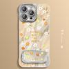 Light Orange Small Floral for IPhone16 for Apple Phone Case 15 Feather Gauze No Frame 14 Ultra-Thin 13 Stand