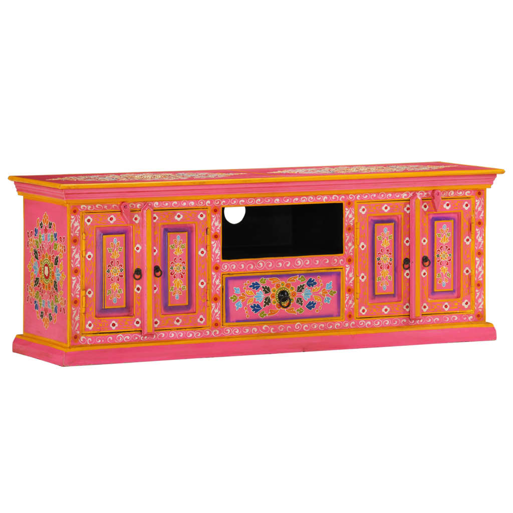 Pink TV Cabinet 110 x 30 x 40 cm Solid Mango Wood