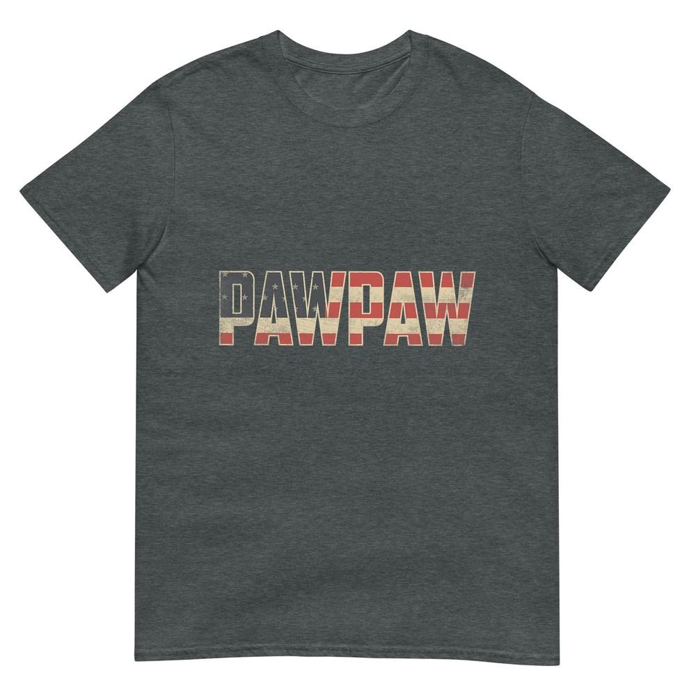 Pawpaw Bold Patriotic American Flag Fathers Day Pawpaw Tshirt