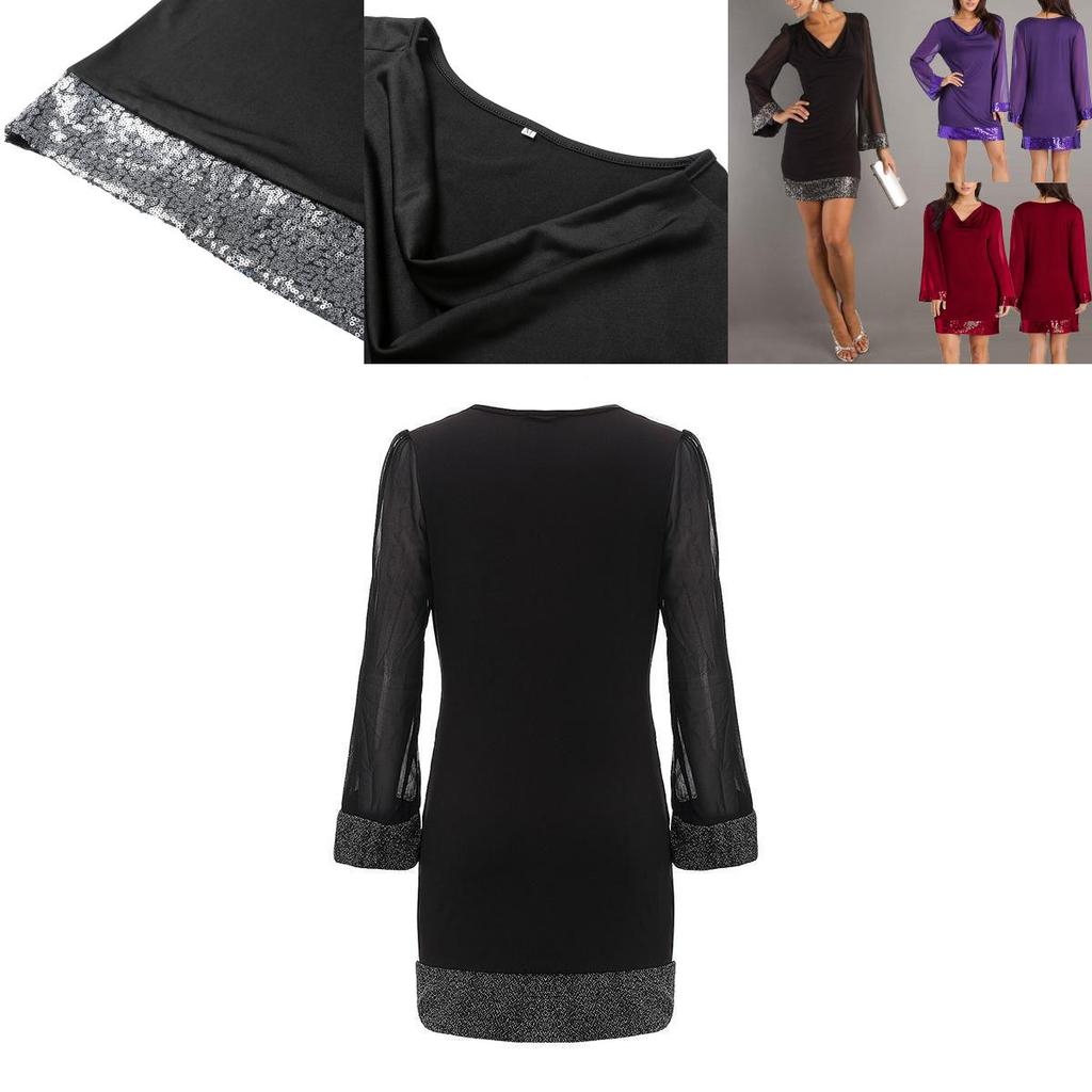Элегантное женское сексуальное мини-платье-бодикон с V-образным вырезом и длинными рукавами для летних вечеринок