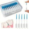 100 Mini Dental Floss Brushes with Soft Silicone Bristles for Interdental Cleaning Oral Care