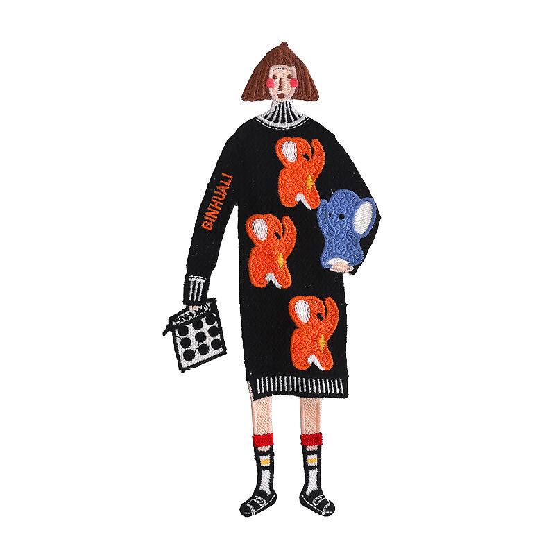 1 шт. вышивка своими руками аксессуары ткань аппликация модные женские значки для одежды большая нашивка ткань наклейка пришить заплатки