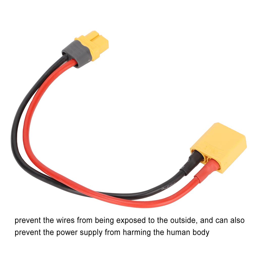 XT60H F to XT90 Male Adapter Cable Super Soft Reusable XT90 Male Connector for Car Models Airplane Models Ship Models