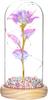 LED eternal pink rose glowing in glass, batteries, proposal, wedding, name day