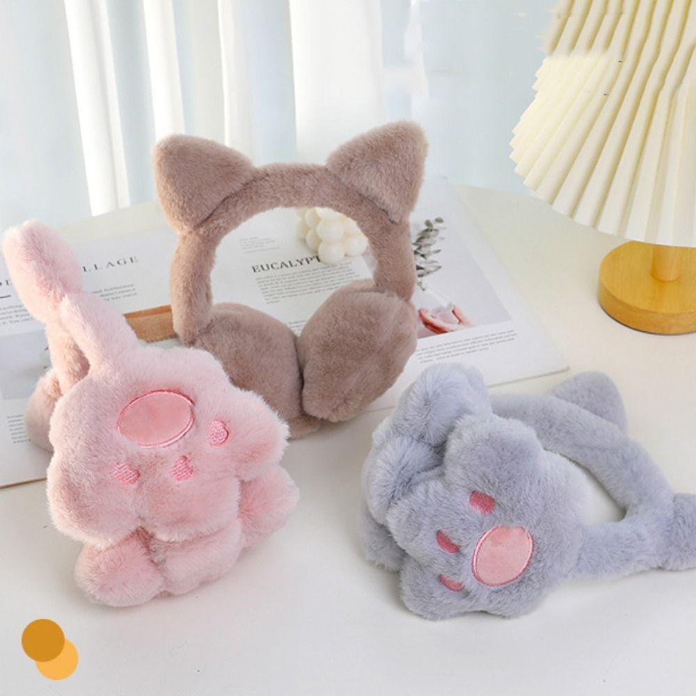 Anti-Wind Cute Ear Cover Earcap Ear Warmers Comfortable Cat Plush Earmuffs Earflap