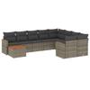 VidaXL Salon de Jardin avec Coussins 10 pcs, Canapés de Terrasse, Ensemble de Meubles de Patio, Mobilier d'Extérieur, Gris 3258721