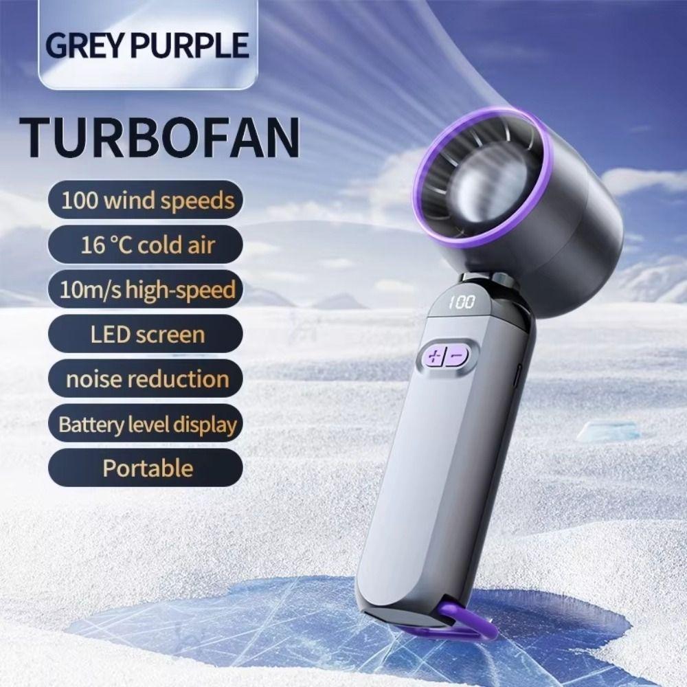 LED Digital Display Small USB Charging Fan Rechargeable Turbo Fan Mini Hand Fan Women Makeup Tools