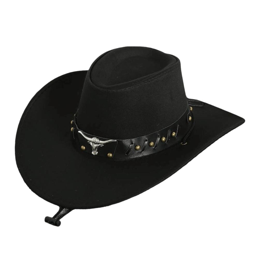 Wide Brim Western Cowboy Hat Ethnic Style Visor Caps Punk Knight Hat Outdoor