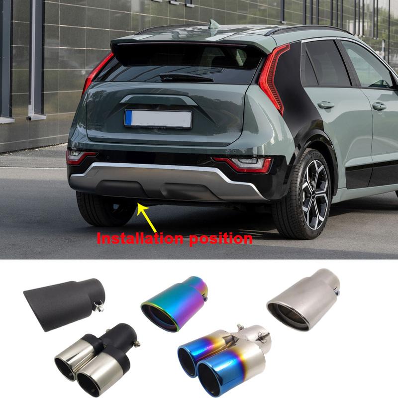 For Kia Niro SG2 2024 Stickers Cover Muffler Exterior Back End Pipe Dedicate Exhaust Tip Tail Outlet Ornament