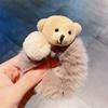 Самые дешевые резинки для волос с кроличьими ушками для девочек и женщин, пушистые меховые кольца для волос, искусственный мех кролика, плюшевые резинки для волос, аксессуары для волос