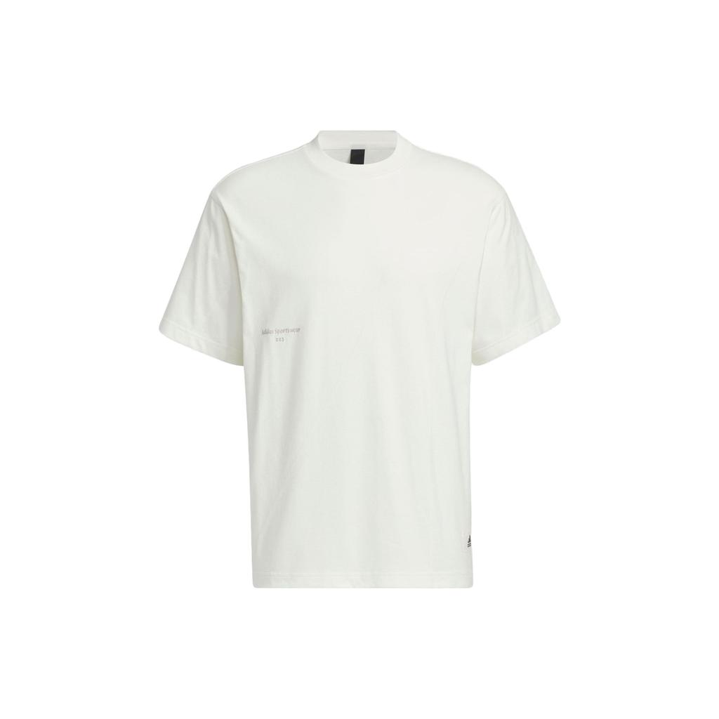 adidas Спортивная футболка с рисунком Lounge унисекс, топы Han-Jade-White IP4979