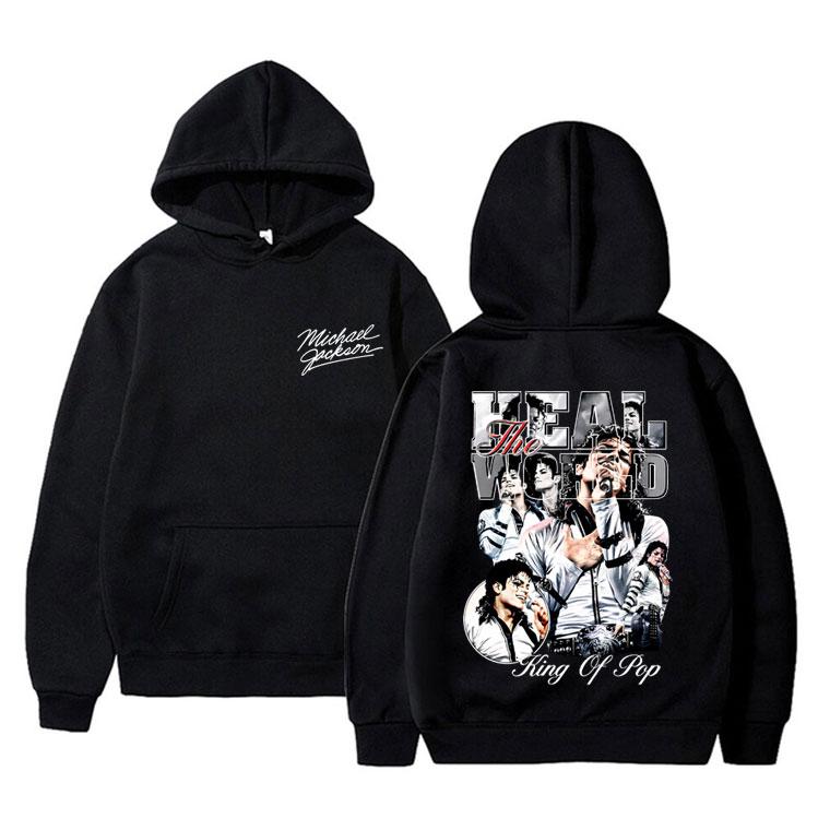 Michael Jackson King of Pop Hoodie Men Women Fashion Gothic Rock Oversized Sweatshirts Men's Casual Vintage Streetwear Fans Gift