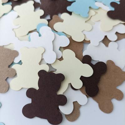 100Pcs/Pack Cream Brown Bear Baby Shower Favor Table Scatter Confetti