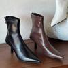 Pointed Toe Women Ankle Boots Sexy High Heels Leather Shoes 2025 Trend Fashion Designer Party Pumps Winter Chelsea Botas Mujer