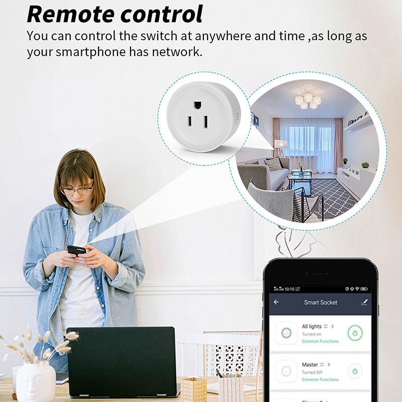 Wifi Smart Socket Us Plug 10A With Power Monitoring Timing Function Smart Life App Outlets Works With Alexa Google Home
