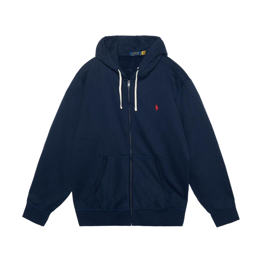Polo Ralph Lauren Solid Logo Zip-Up Hoodie Men Hoodies Blue 710813297-004