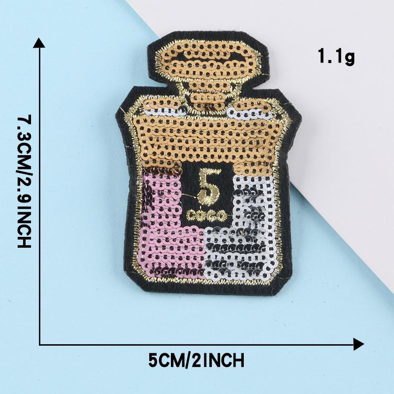 Этикетка из ткани с вышивкой бисером и пайетками Duoku для самостоятельной нашивки на одежду