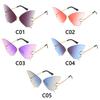 Women Fashion Metal Butterfly Sunglasses Retro Sun Glasses Rimless Sunglasses UV protection