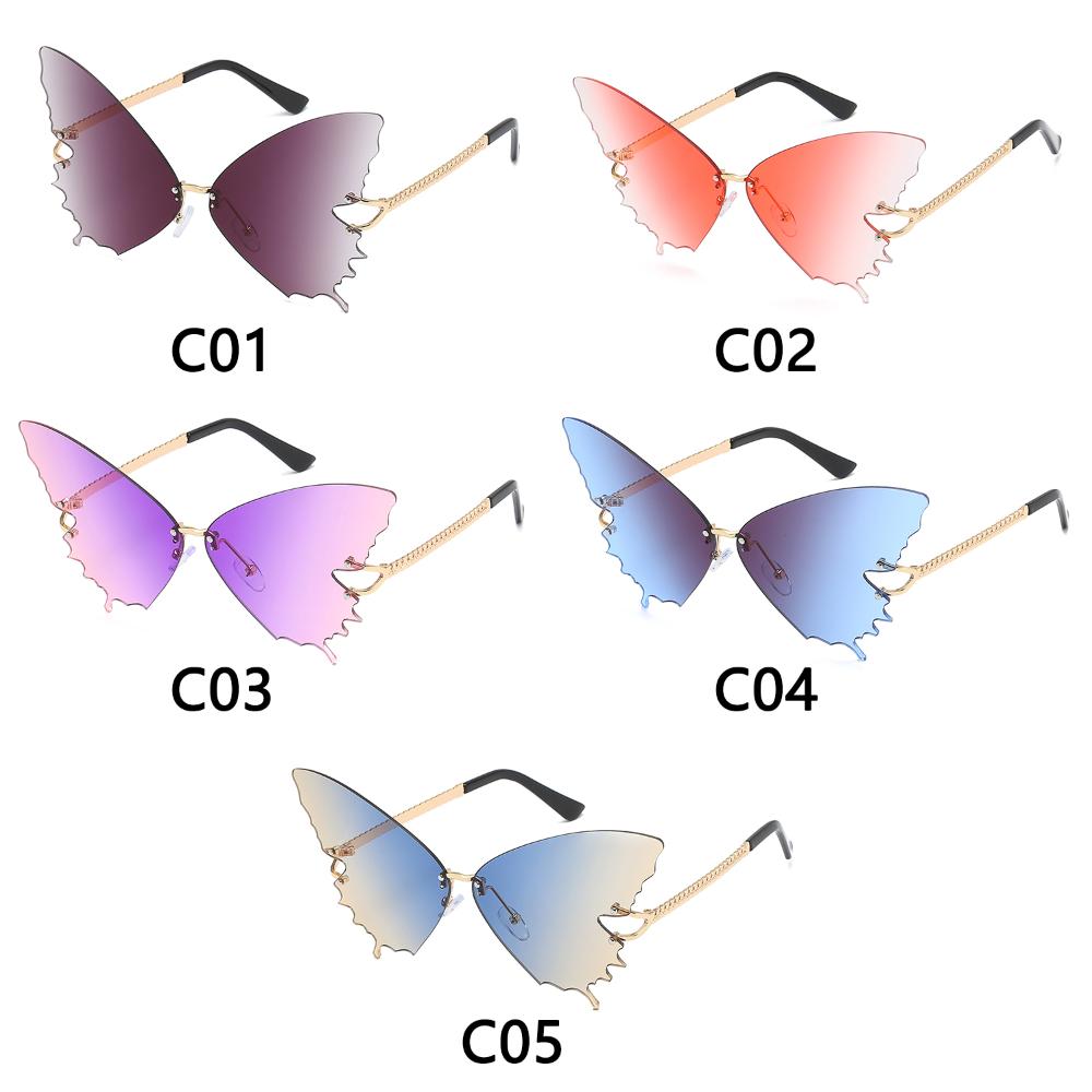 Women Fashion Metal Butterfly Sunglasses Retro Sun Glasses Rimless Sunglasses UV protection