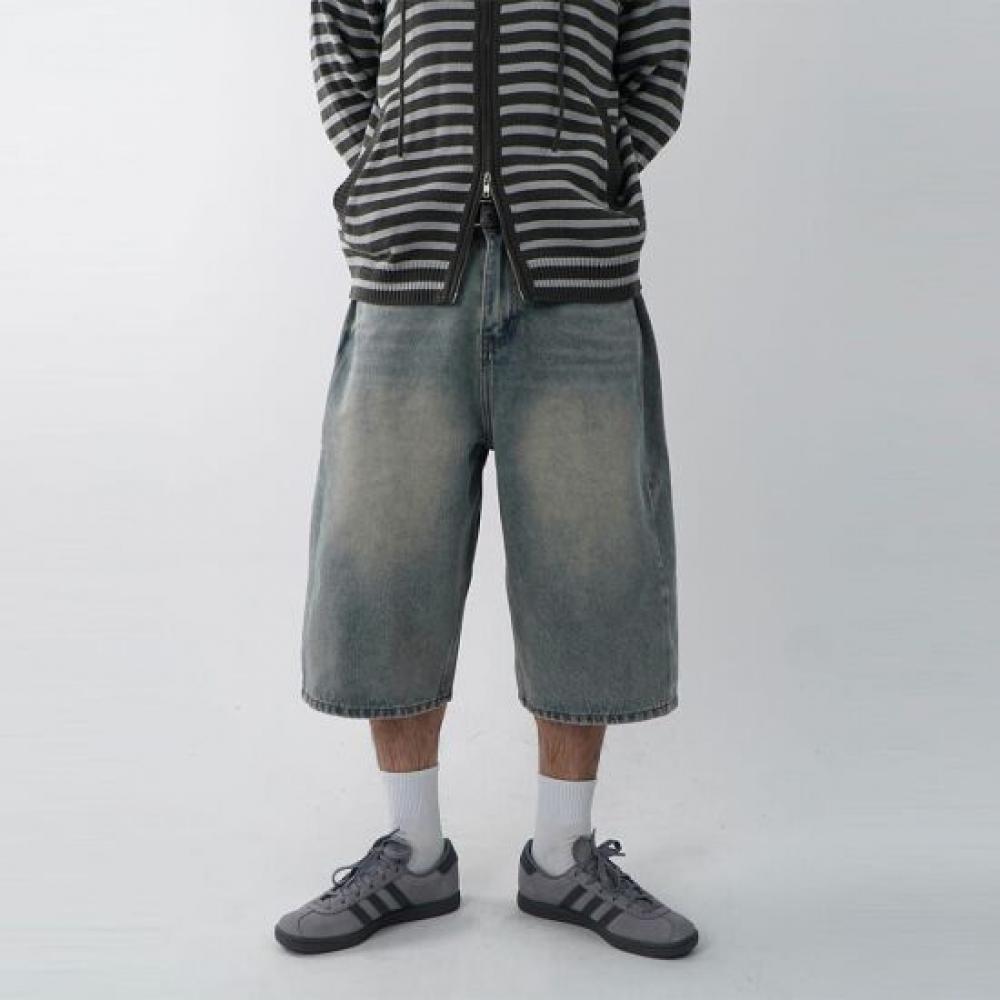 Onl Men Pin Tuck 7 8 Denim Bermuda Pants