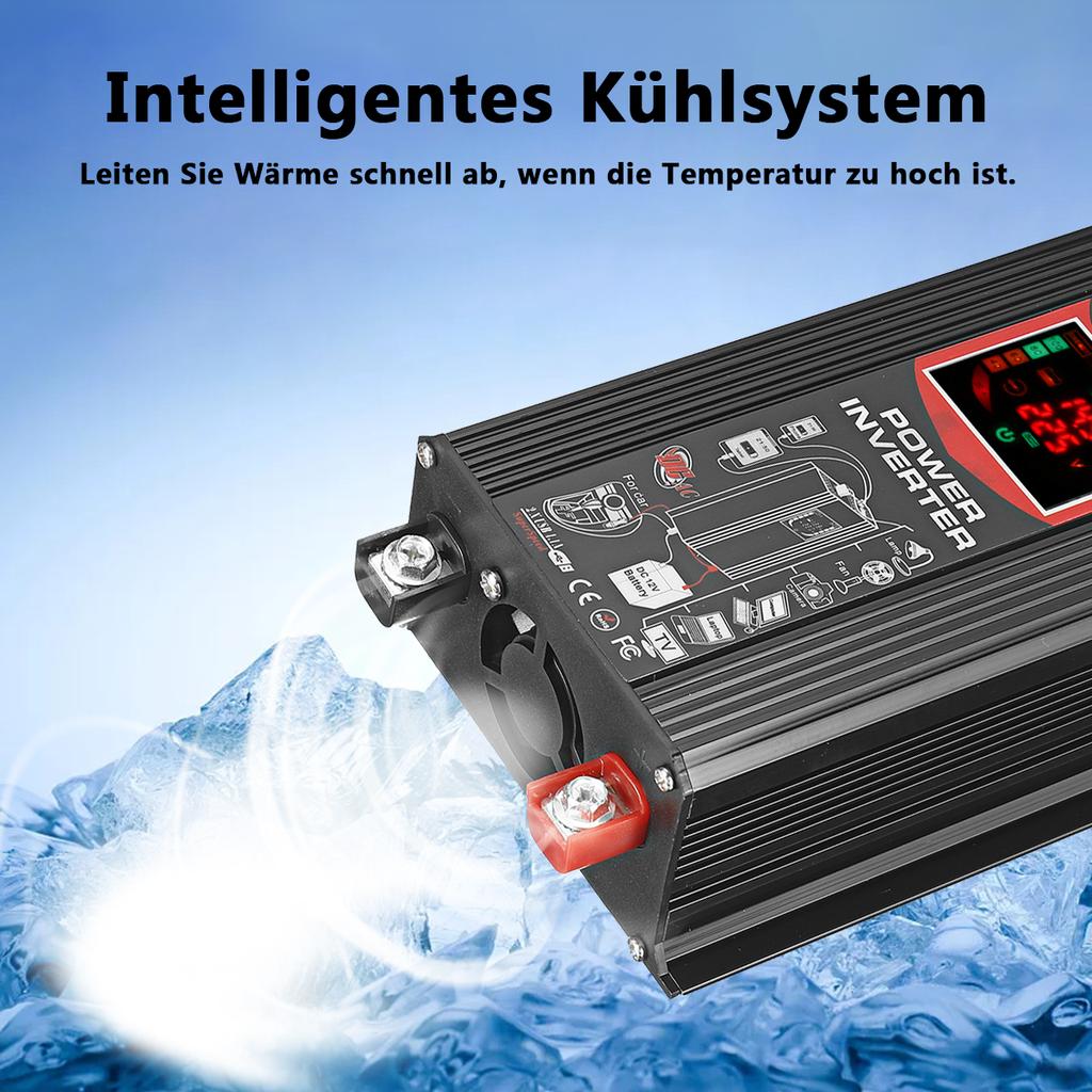 Автомобильный инвертор солнечной энергии 6000 Вт 4000 Вт 12 В постоянного тока в 220 В переменного тока/110 В автомобильный преобразователь с двойным USB-портом 2,4 А и интеллектуальным ЖК-дисплеем