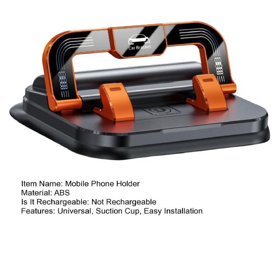 Держатель для мобильного телефона с вращением на 360 градусов, многоугольная подставка для телефона, стабильная присоска, противоскользящее крепление на приборную панель с держателем для таблички с ID для парковки